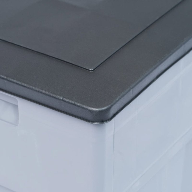 vidaXL Záhradný úložný box 320 l šedo-čierny