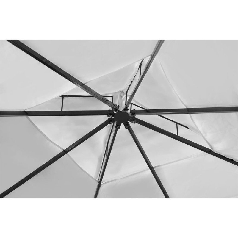 vidaXL Altánok so strechou 3x4 m, krémovo biely