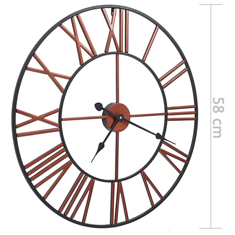 vidaXL Nástenné hodiny červené 58 cm kovové