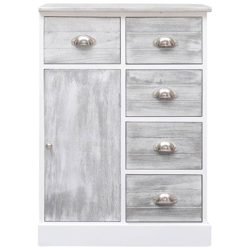 vidaXL Komoda s 10 zásuvkami sivá 113x30x79 cm drevená