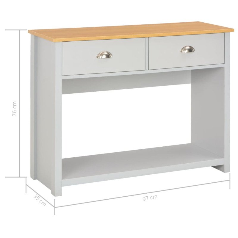 vidaXL Konzolový stolík sivý 97x35x76 cm