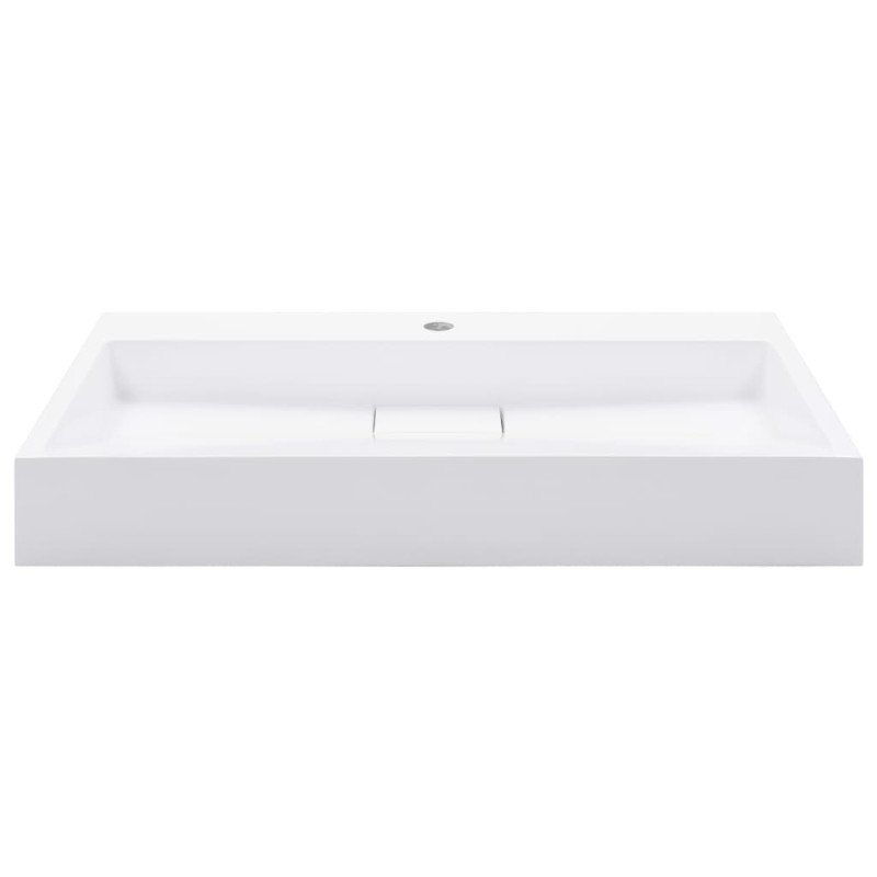 vidaXL Umývadlo z minerálneho/mramoroveho odliatku 80x46x11 cm biele