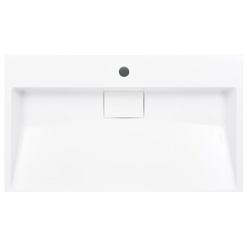 vidaXL Umývadlo z minerálneho/mramoroveho odliatku 80x46x11 cm biele