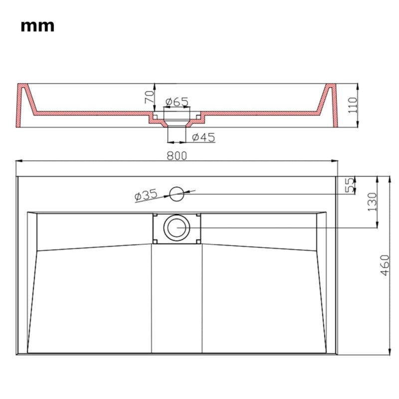 vidaXL Umývadlo z minerálneho/mramoroveho odliatku 80x46x11 cm biele