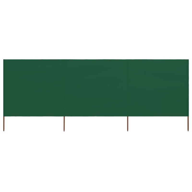 vidaXL 3-panelová zábrana proti vetru látková 400x80 cm zelená