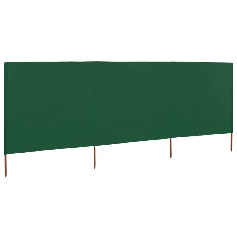vidaXL 3-panelová zábrana proti vetru látková 400x80 cm zelená