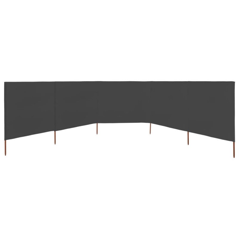 vidaXL 5-panelová zábrana proti vetru látková 600x120 cm antracitová