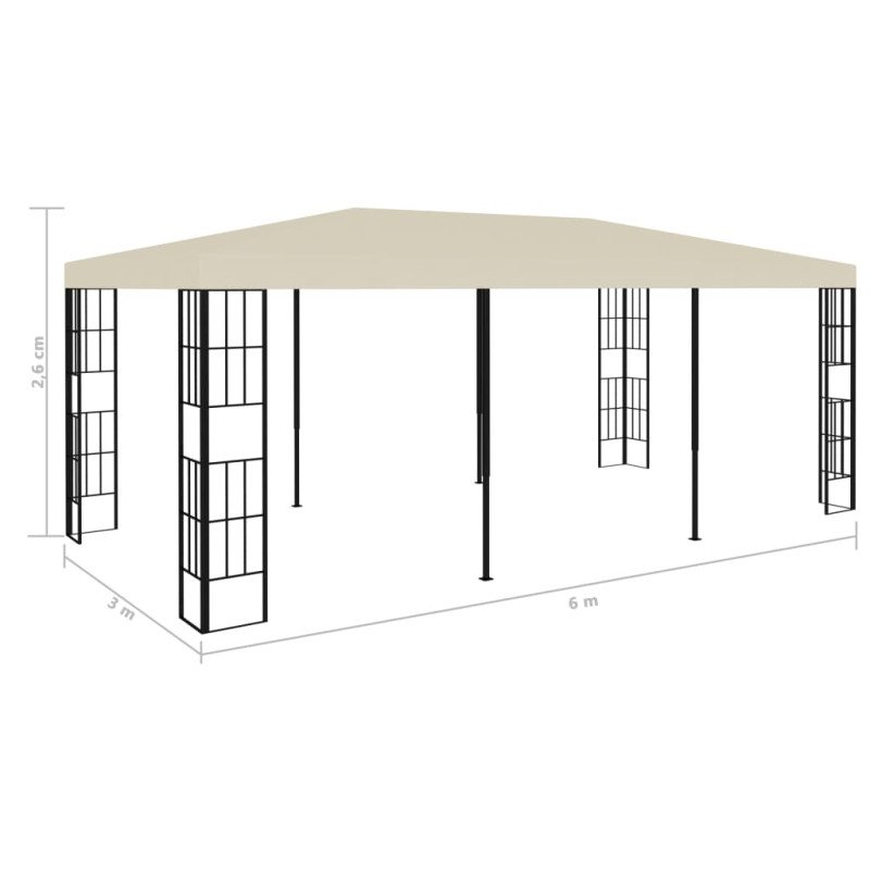 vidaXL Altánok krémový 3x6 m