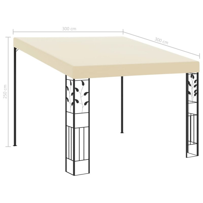vidaXL Nástenný altánok krémový 3x3x2,5 m