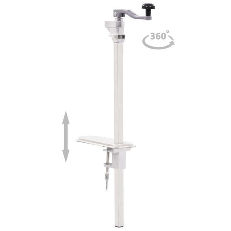 vidaXL Otvárač na konzervy strieborný 70 cm hliník a nehrdzavejúca oceľ