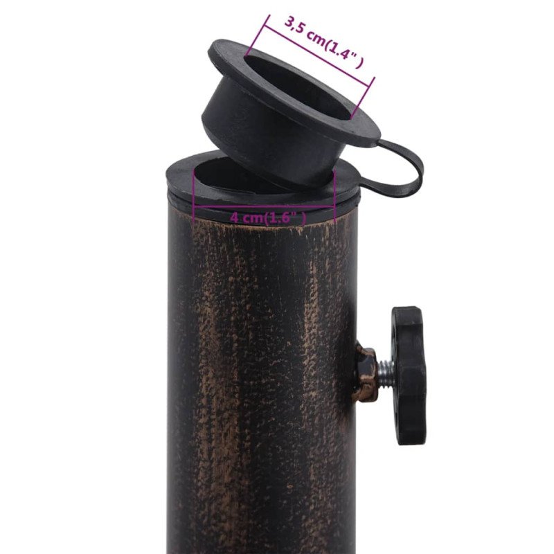 vidaXL Stojan na slnečník, čierny a bronzový 9 kg, 40 cm, liatina