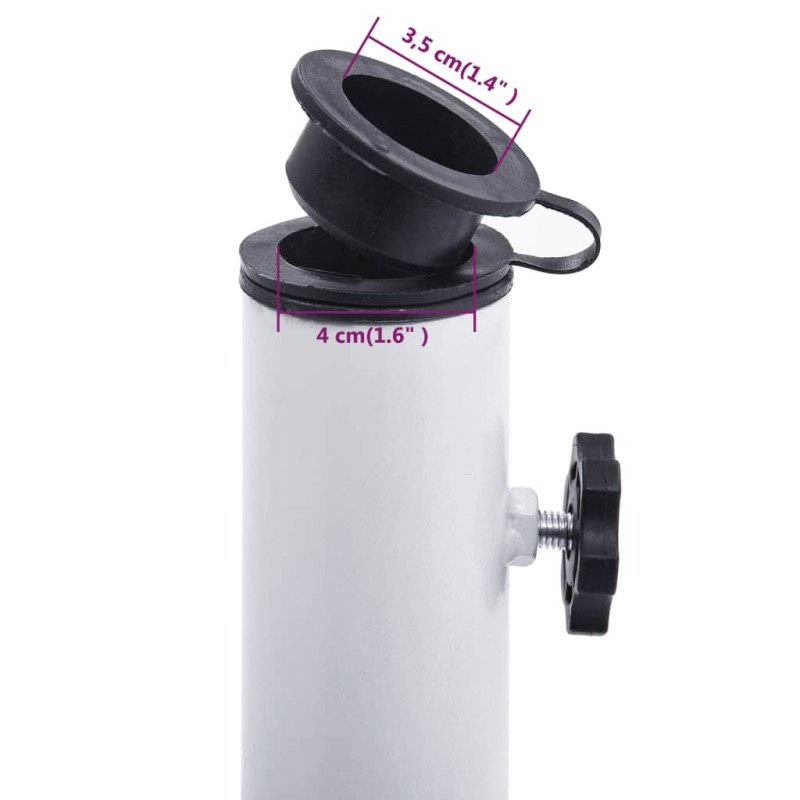 vidaXL Stojan na slnečník, biely 12 kg, 49 cm, liatina