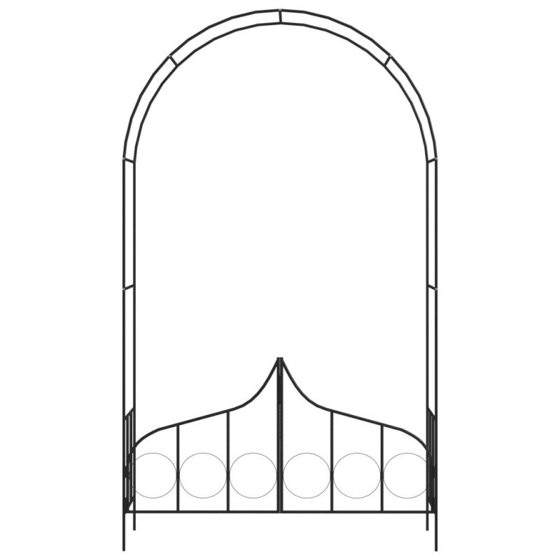 vidaXL Záhradná pergola s bránou čierna 138x40x238 cm železná 