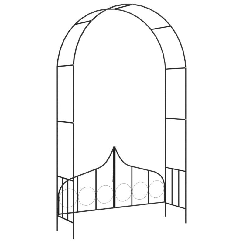 vidaXL Záhradná pergola s bránou čierna 138x40x238 cm železná 