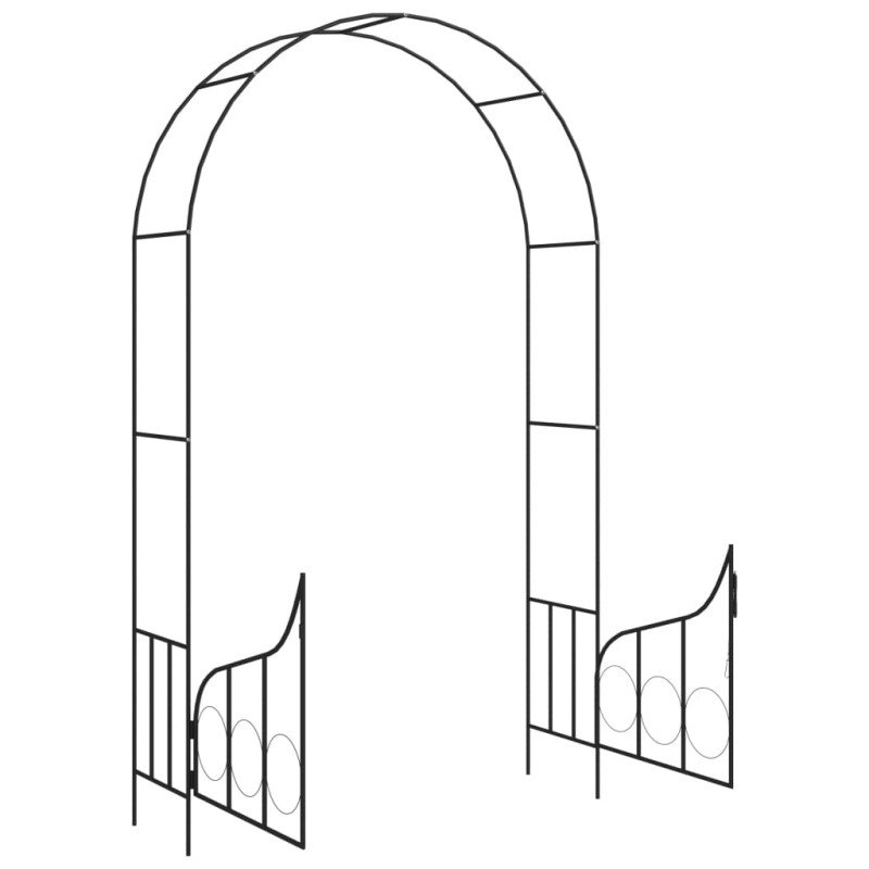 vidaXL Záhradná pergola s bránou čierna 138x40x238 cm železná 