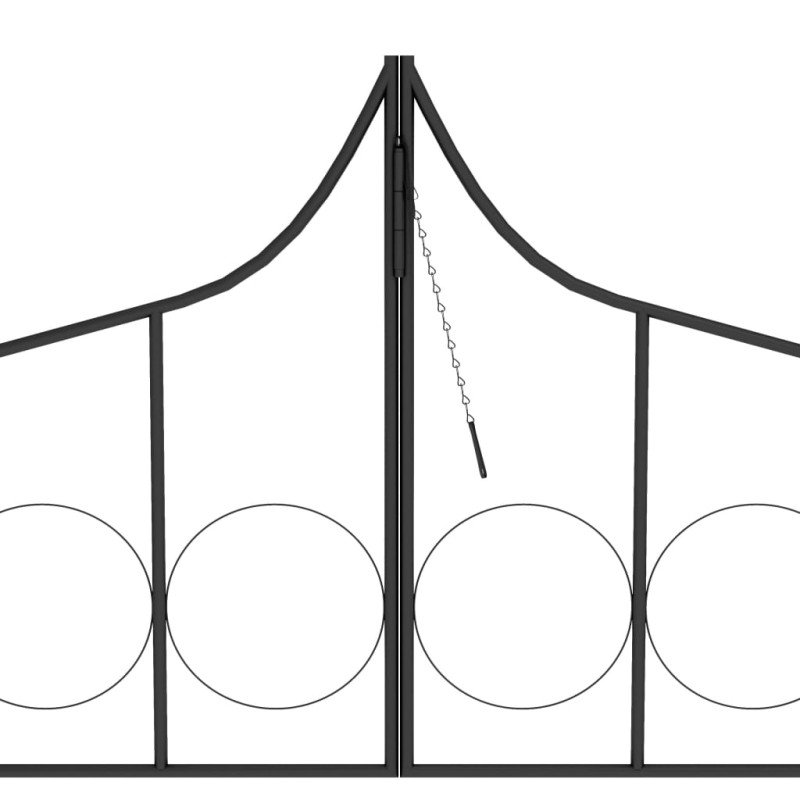 vidaXL Záhradná pergola s bránou čierna 138x40x238 cm železná 