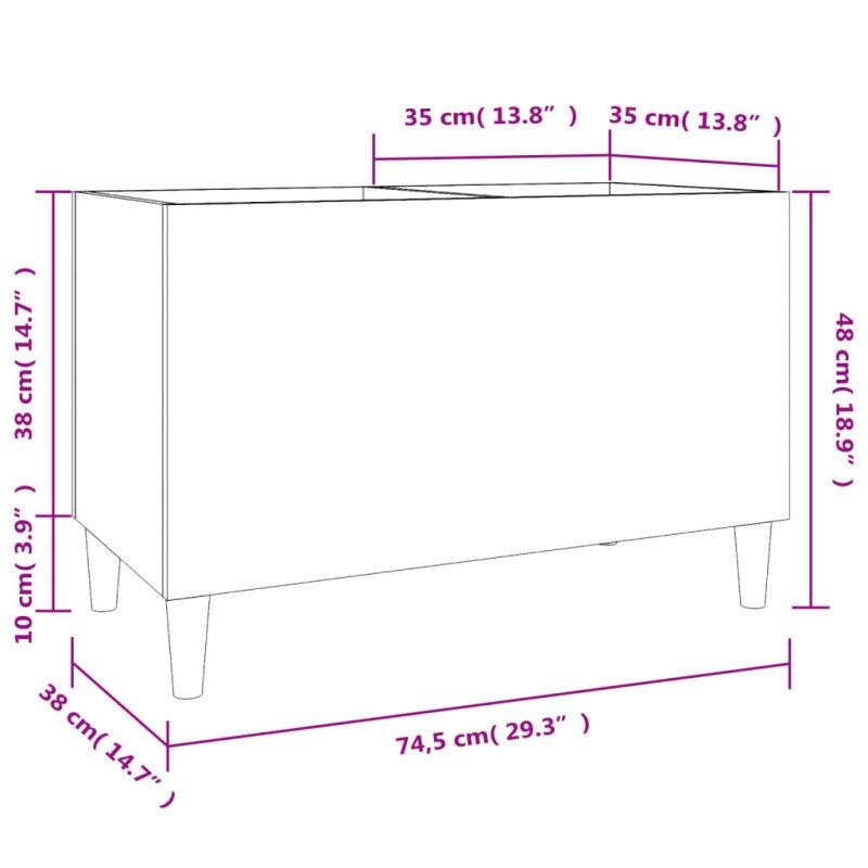 vidaXL Skrinka na platne sivá sonoma 74,5x38x48 cm kompozitné drevo