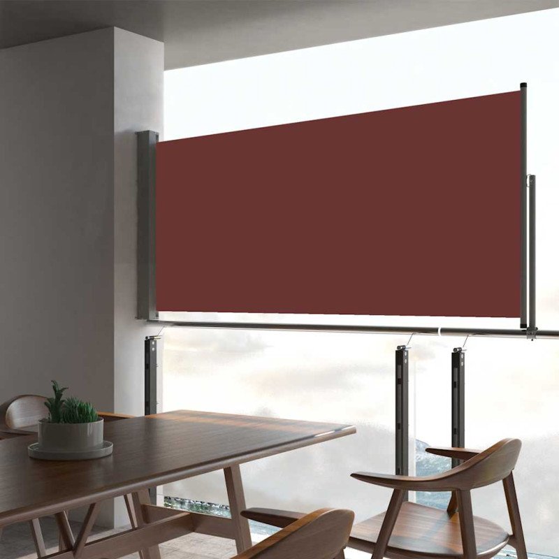 vidaXL Zaťahovacia bočná markíza na terasu hnedá 60x300 cm