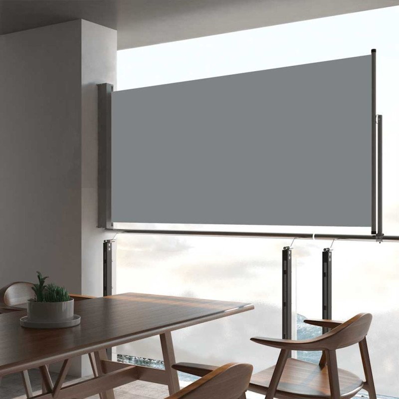 vidaXL Zaťahovacia bočná markíza na terasu 80x300 cm, sivá