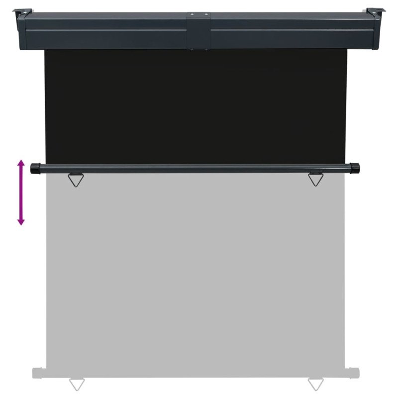 vidaXL Bočná markíza na balkón 160x250 cm, čierna