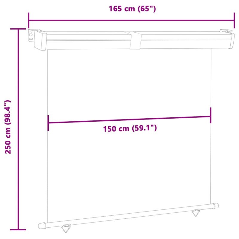 vidaXL Bočná markíza na balkón 160x250 cm, modrá