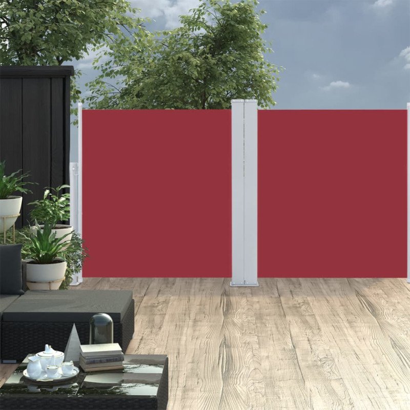 vidaXL Zaťahovacia bočná markíza, červená 120x600 cm