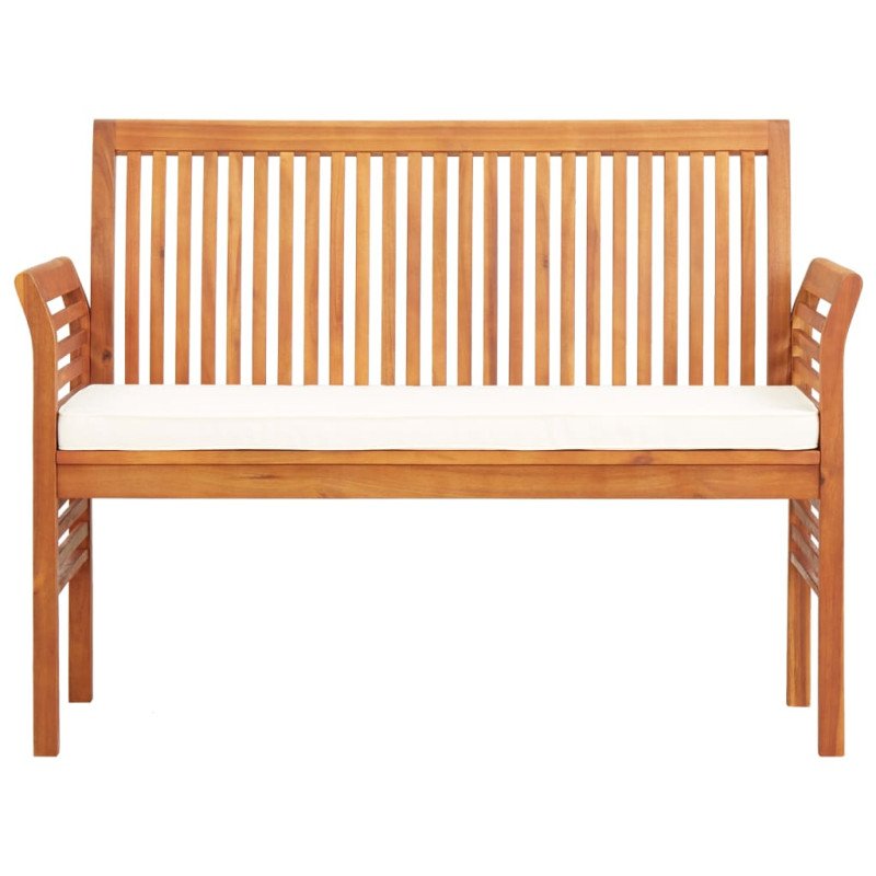 vidaXL 2-miestna záhradná lavica s vankúšmi 120 cm akáciový masív