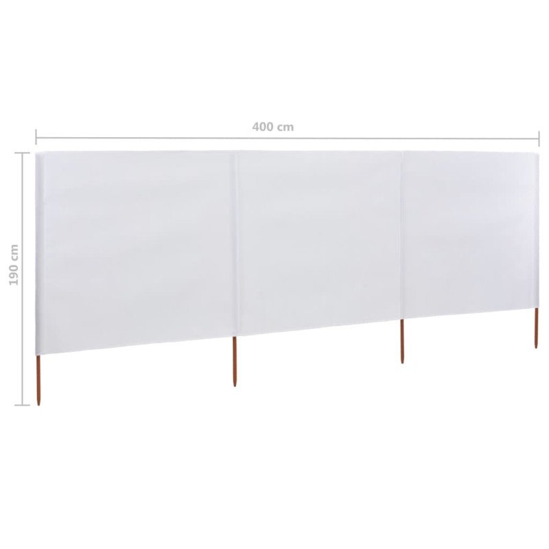 vidaXL 3-panelová zábrana proti vetru látková 400x160 cm piesková a biela 