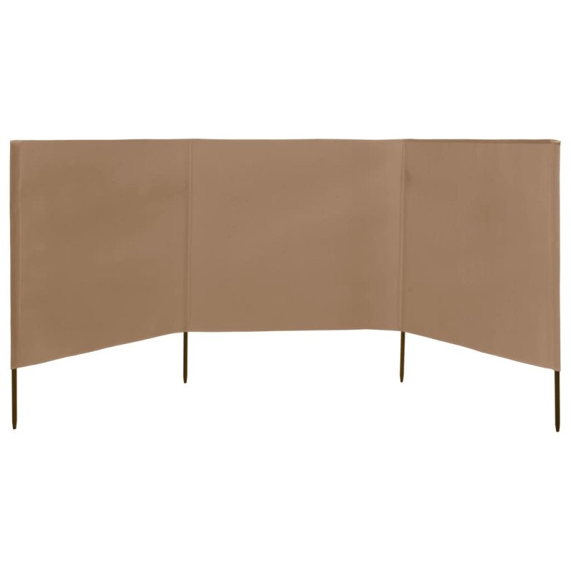 vidaXL 3-panelová zábrana proti vetru látková 400x80 cm sivo-hnedá