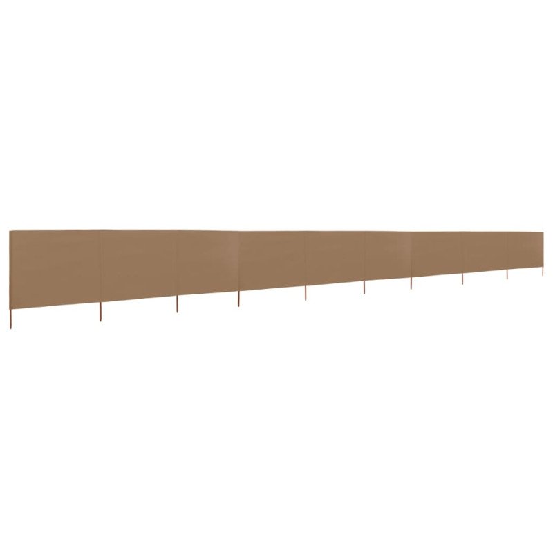 vidaXL 9-panelová zábrana proti vetru látková 1200x120 cm sivo-hnedá