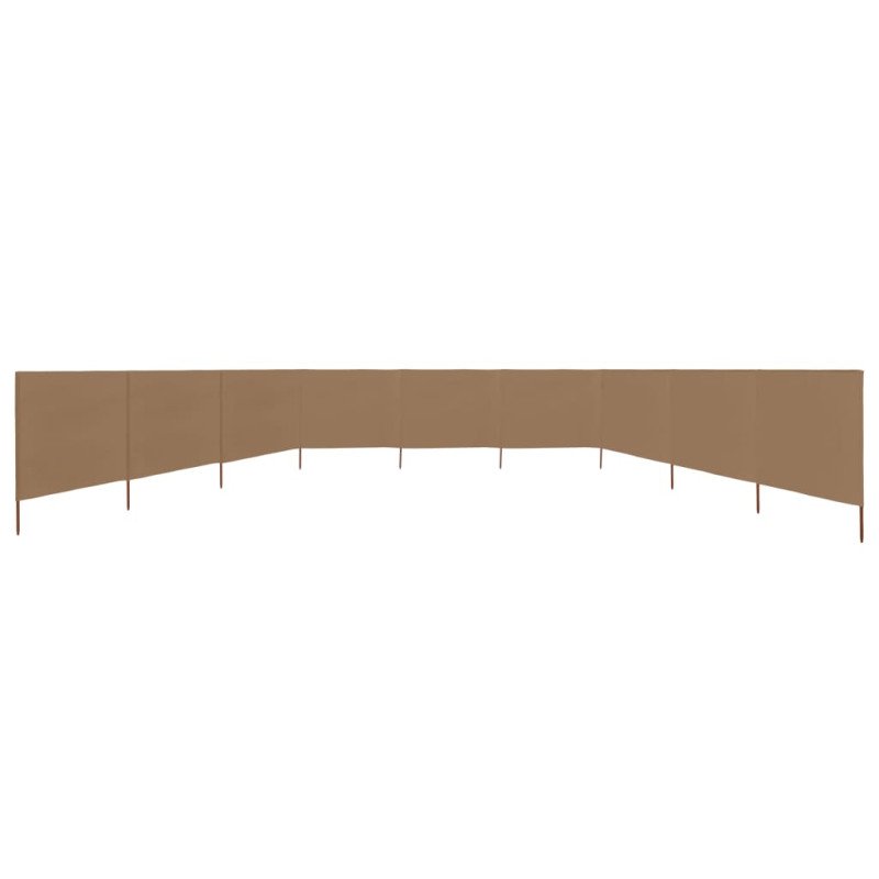 vidaXL 9-panelová zábrana proti vetru látková 1200x120 cm sivo-hnedá