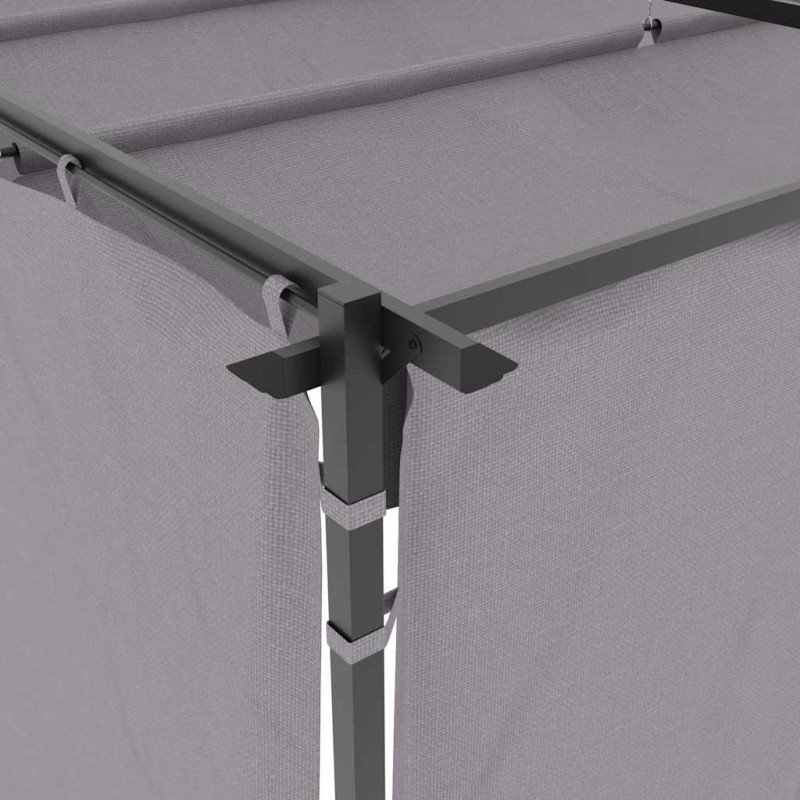 vidaXL Altánok so závesmi 3x3 m, antracitový, oceľ