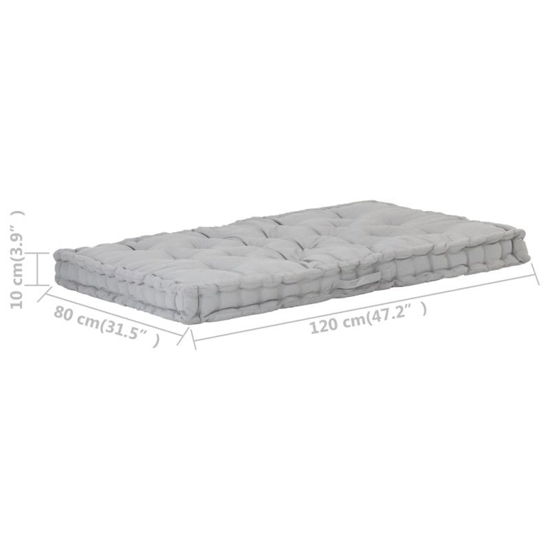 vidaXL Podložka na paletový nábytok 120x80x10 cm, sivá