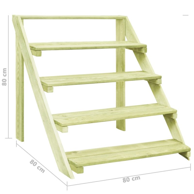 vidaXL Stojan na kvetináče 80x80x80 cm, impregnovaná borovica