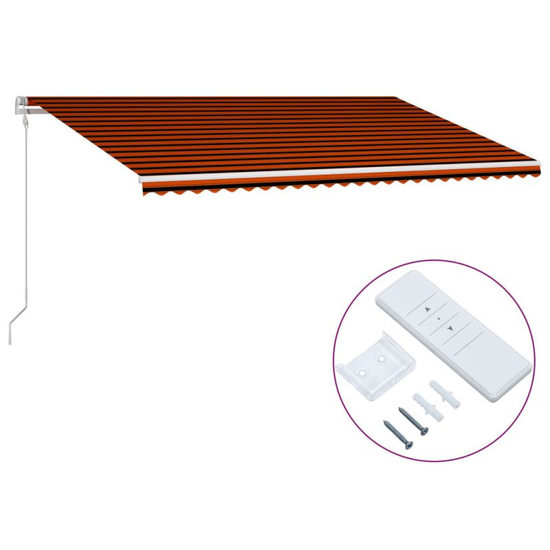 vidaXL Automaticky zaťahovacia markíza 600x300 cm oranžová a hnedá