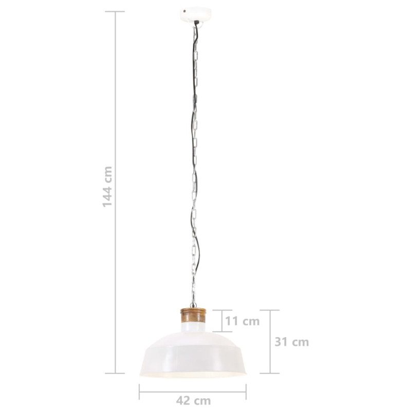 vidaXL Industriálna závesná lampa 42 cm, biela E27