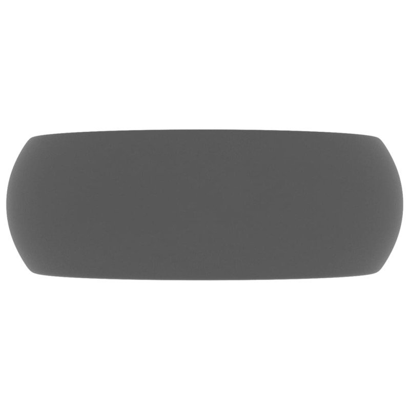 vidaXL Luxusné umývadlo, okrúhle, matné tmavosivé 40x15 cm, keramika