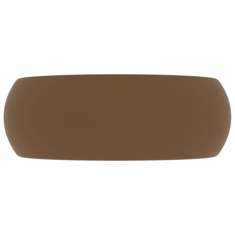 vidaXL Luxusné umývadlo, okrúhle, matné krémové 40x15 cm, keramika