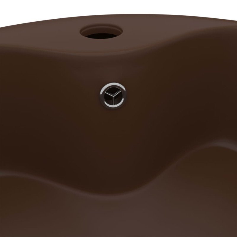 vidaXL Luxusné umývadlo, prepad, matné tmavohnedé 36x13 cm, keramika