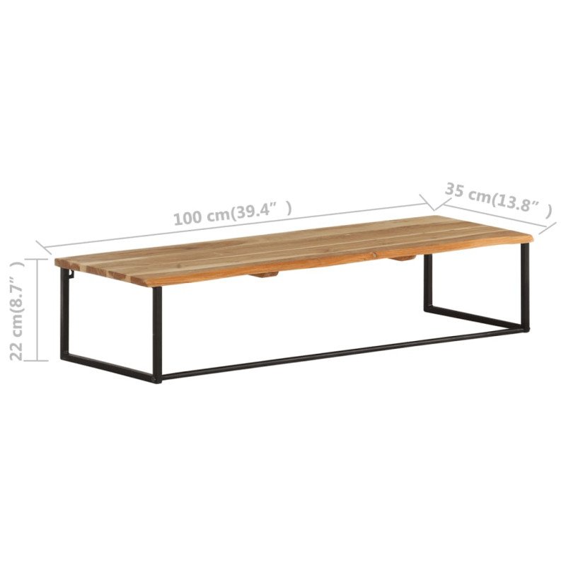 vidaXL Vešiak so živou hranou 100x35x22 cm masívne akáciové drevo
