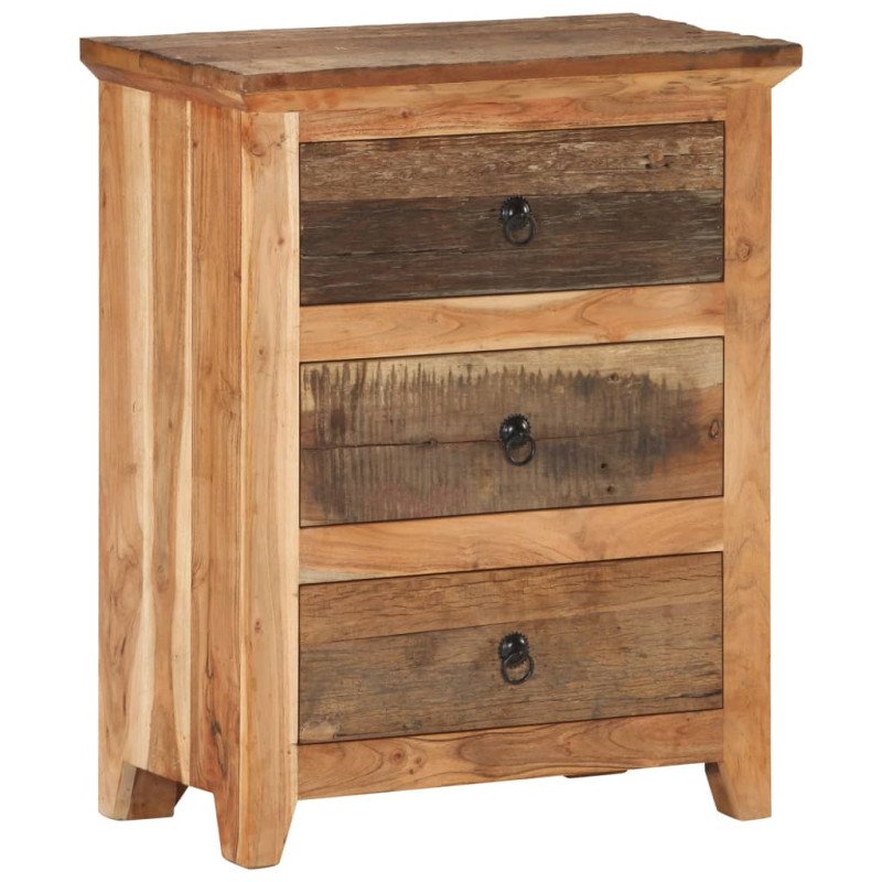 vidaXL Komoda 60x33x75 cm, akáciový a recyklovaný masív