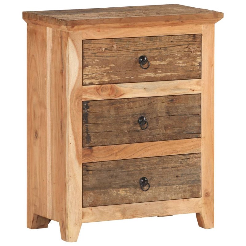 vidaXL Komoda 60x33x75 cm, akáciový a recyklovaný masív
