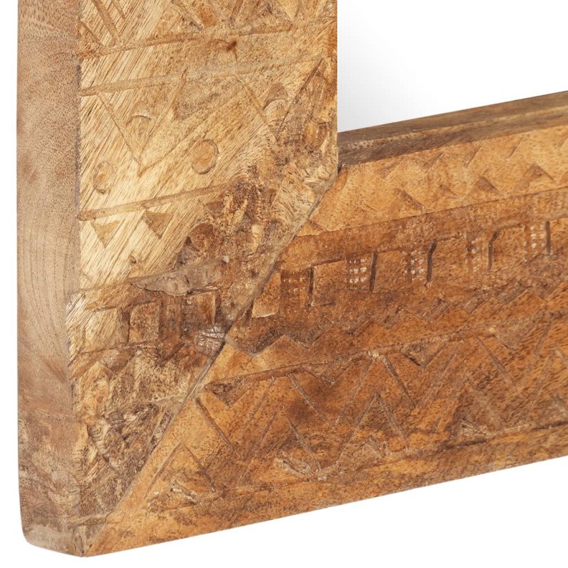 vidaXL Ručne vyrezávané zrkadlo 80x50x2,5cm masívne mangovníkové drevo
