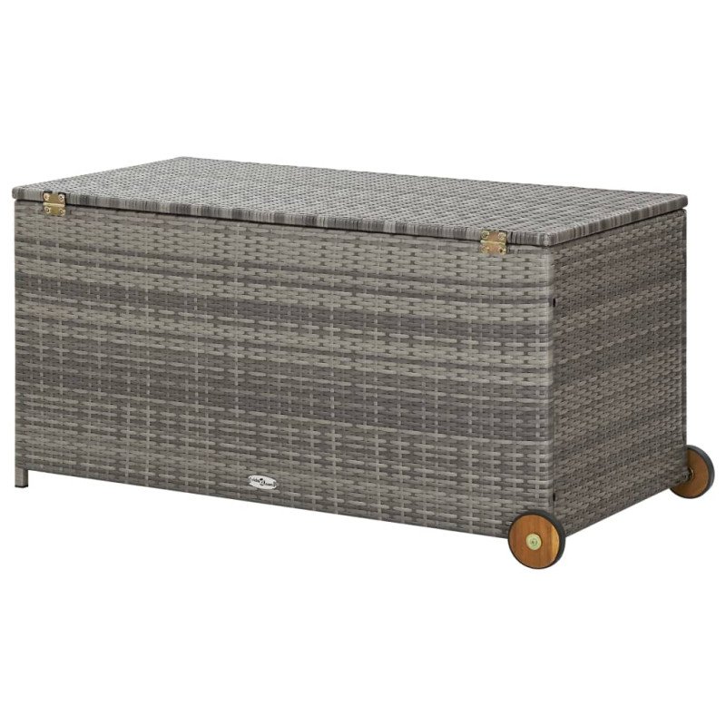 vidaXL Záhradný úložný box, svetlosivý 120x65x61 cm, polyratan