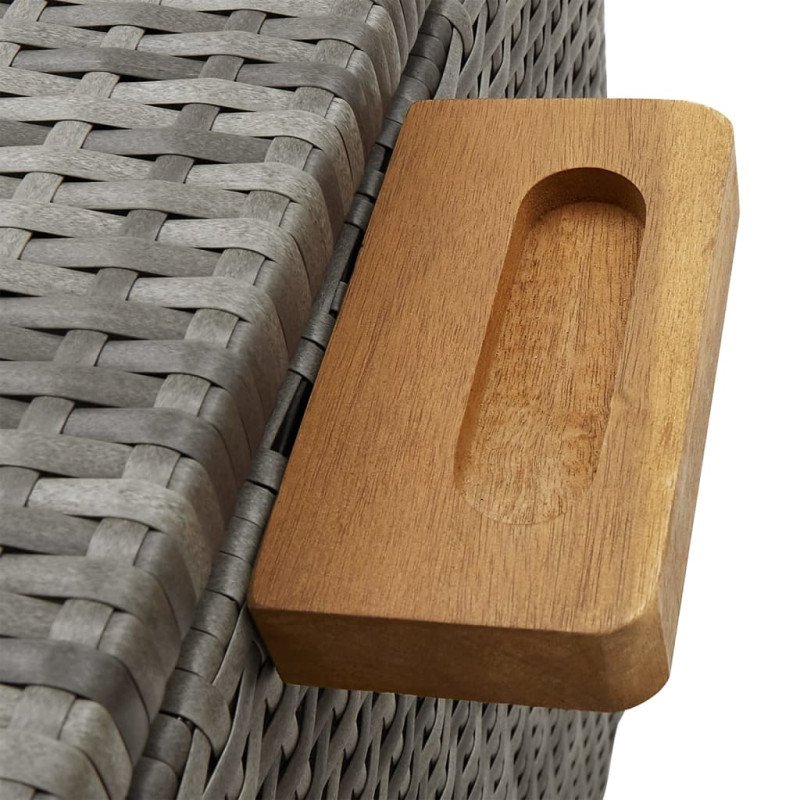 vidaXL Záhradný úložný box, svetlosivý 120x65x61 cm, polyratan