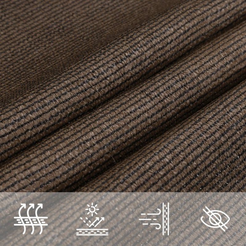 vidaXL Tieniaca plachta 160 g/m² hnedá 4x5x6,8 m HDPE