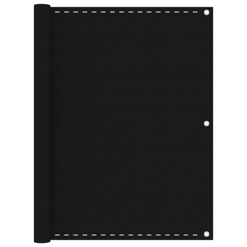 vidaXL Balkónová markíza čierna 120x400 cm HDPE
