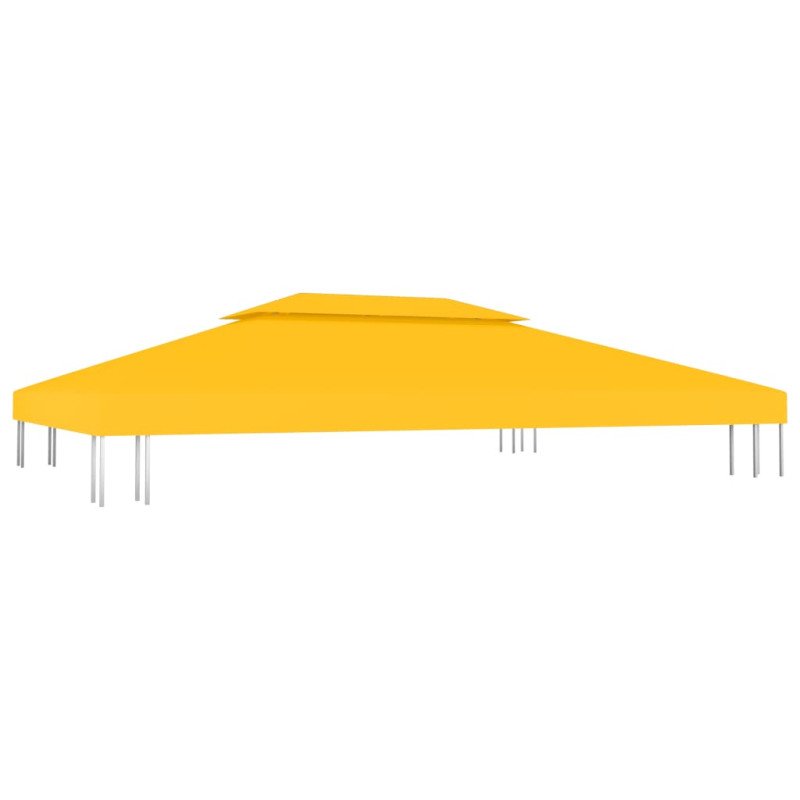 vidaXL Dvojitá strieška na altánok 310 g/m², 4x3 m, žltá