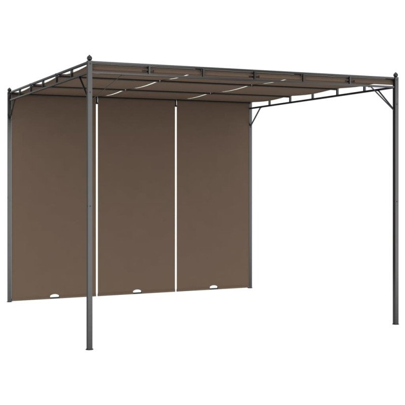 vidaXL Záhradný altánok s bočným závesom sivohnedý 3x3x2,25 m