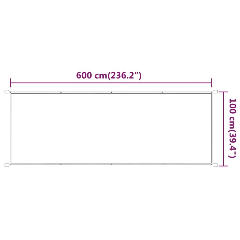 vidaXL Vertikálna markíza biela 100x600 cm oxfordská látka